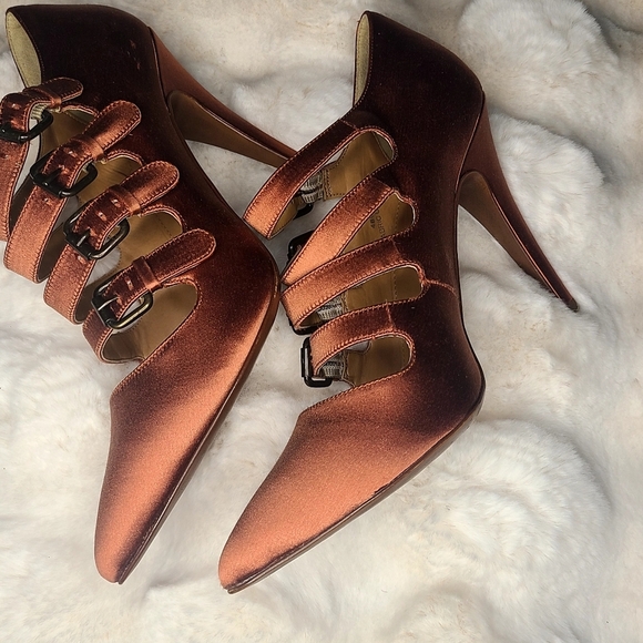 J. Crew Rust Heels with Pointed Toe and Strappy Design - Picture 13 of 13
